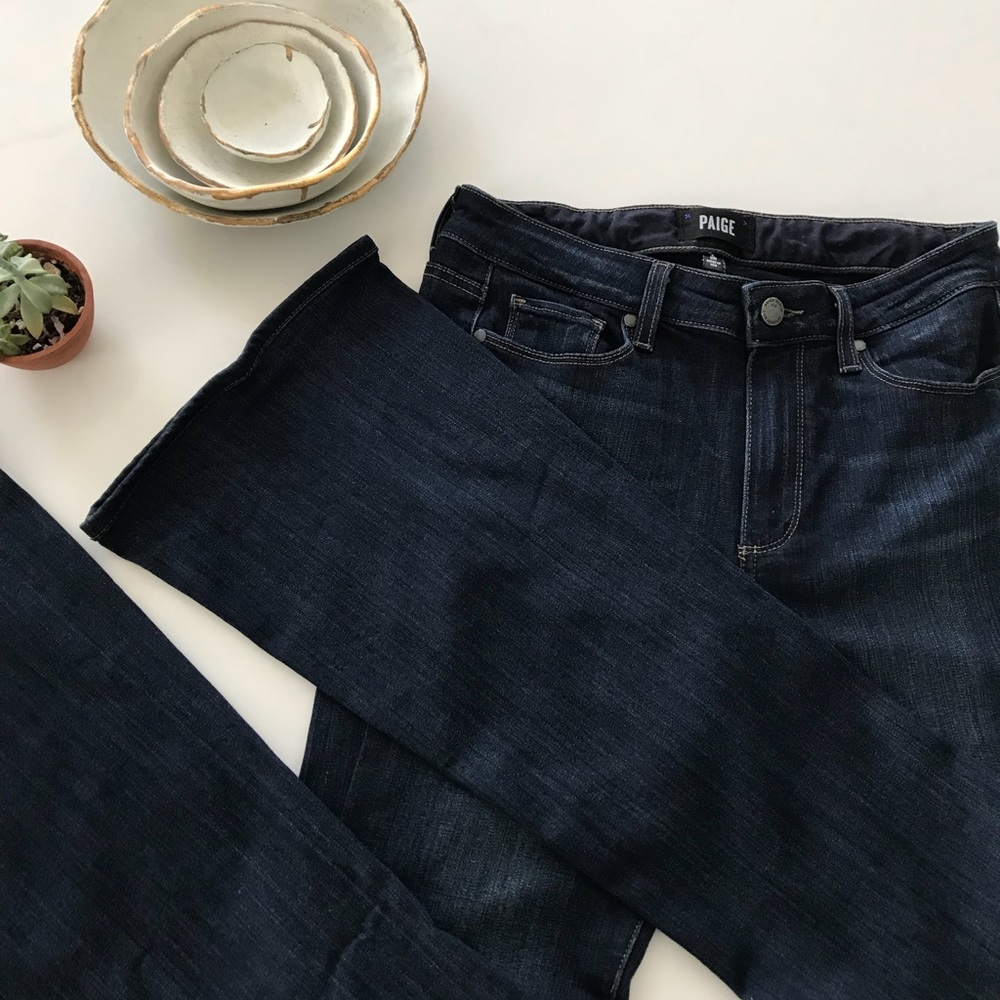 Paige Bell Bottom Dark Jeans